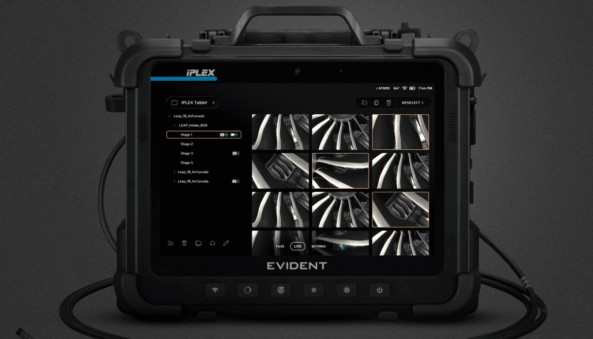 IPLEX industrial tablet interface for inspection workflows