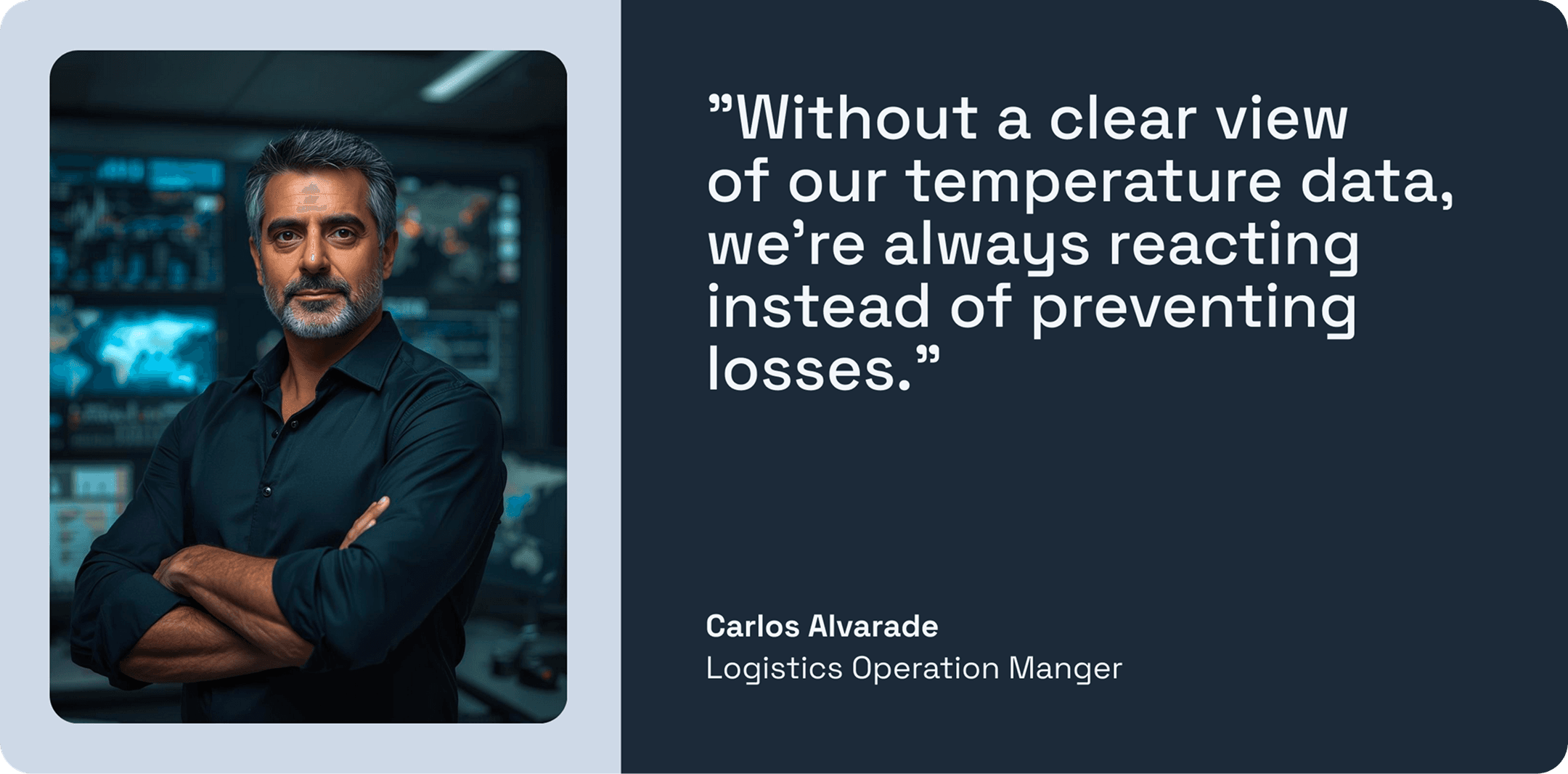 User feedback quote with operations photo