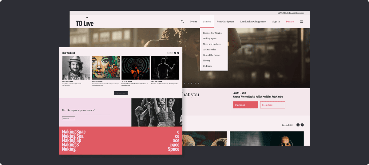 TO Live website redesign hero mockup