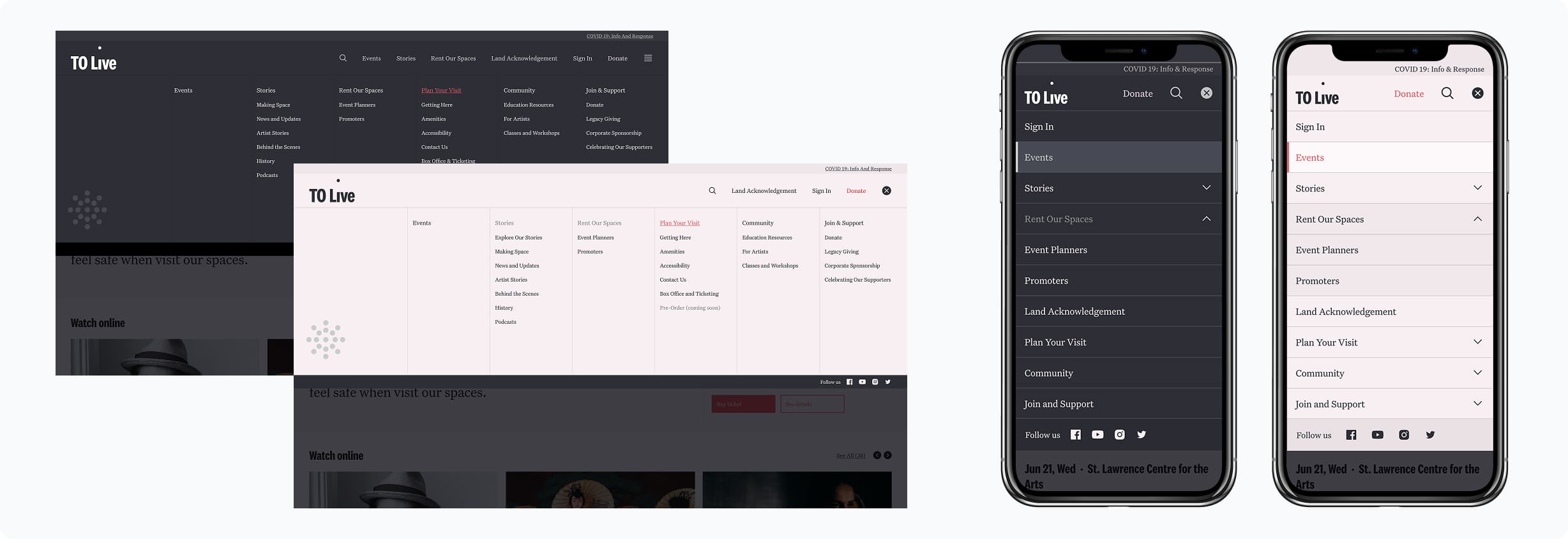 Reshaped navigation desktop and mobile