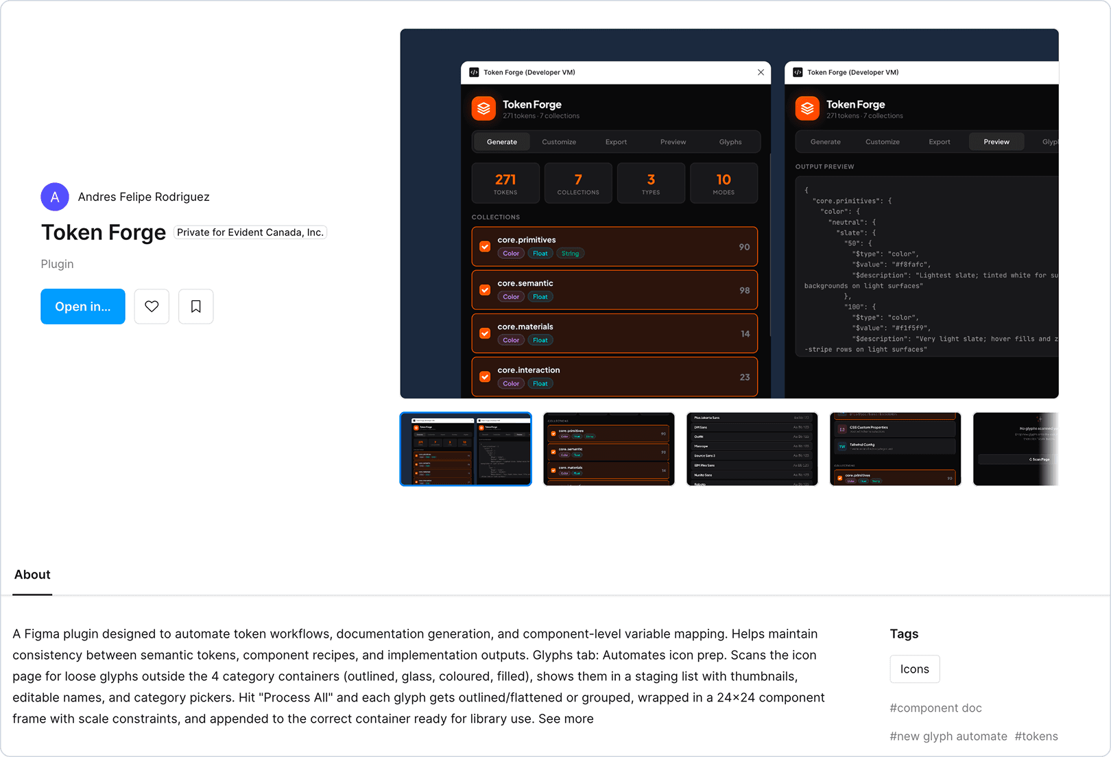 Token Forge Figma plugin for token workflows and documentation generation
