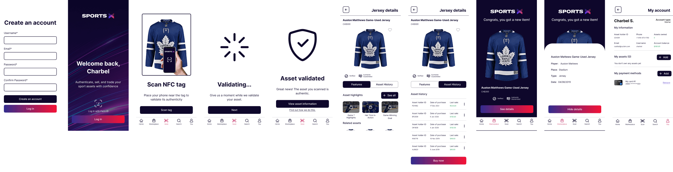 End-to-end mobile user flow from onboarding through purchase